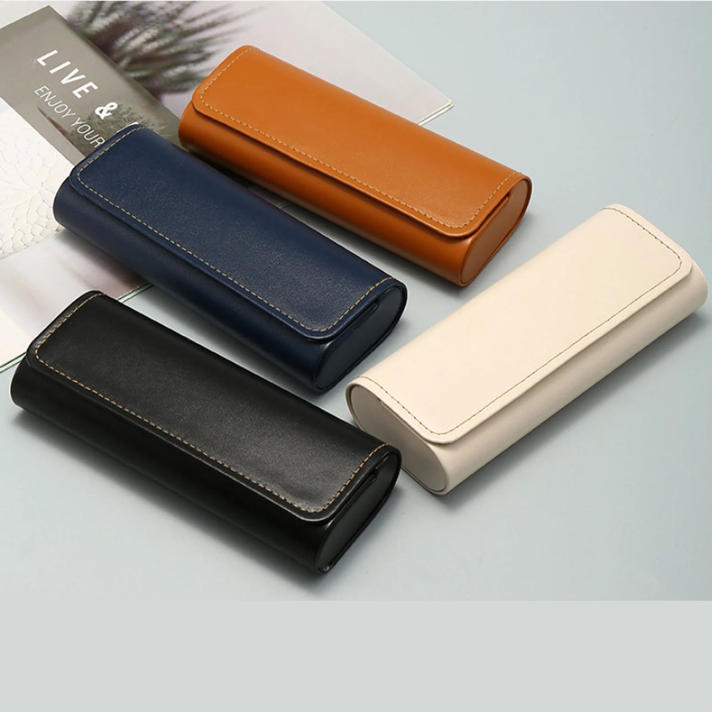 PU Leather Glasses Case Portable Men And Women