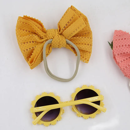 Eyelet Bow Daisy Baby Sunglasses